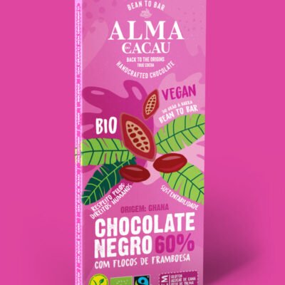 Chocolate Negro com Flocos de Framboesa 60%