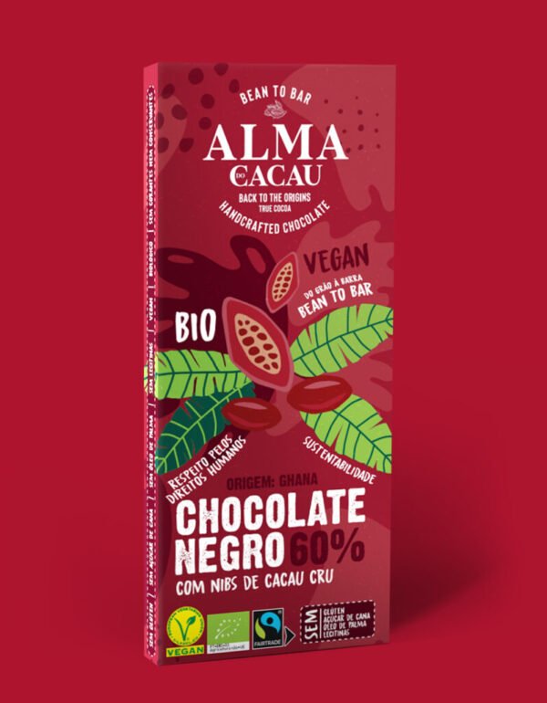 Chocolate Negro com Nibs de Cacau Cru 60%