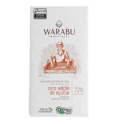 72% zero açúcar avelã e manga Warabu
