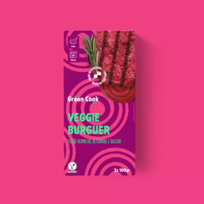 Veggie burger pink Green Cook
