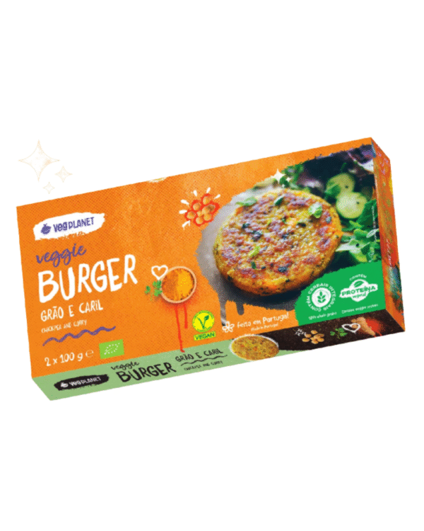 Hambúrguer Vegan de Grão, Batata doce e Caril - VegPlanet